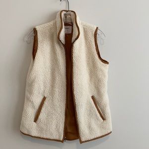 Cream Sherpa vest